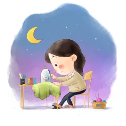 踩缝纫机的女孩
