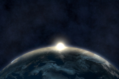 地球与星空，深色科学背景