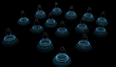 人际关系，人脉，互联网协作的三维概念渲染图