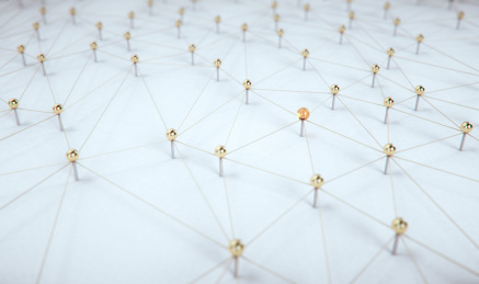 人际关系，团队协作和领导力的三维概念渲染图。