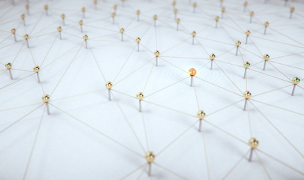 人际关系，团队协作和领导力的三维概念渲染图。