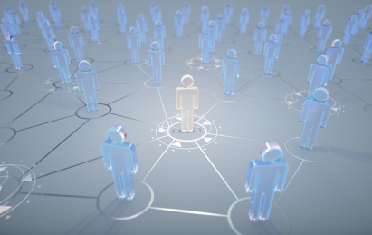 人际关系，团队协作和领导力的三维概念渲染图。