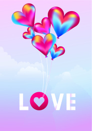 情人节 渐变 爱 爱心 banner posters invitation  Valentines day sale background with balloons heart pattern  爱情 插图 海报 招贴 广告 214 2月14 七夕  love 气球 模板 