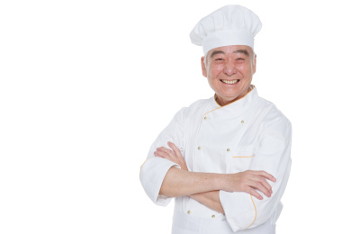 自信的老年厨师