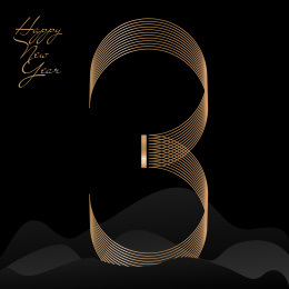 金色创意线条数字海报