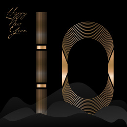 金色创意线条数字海报