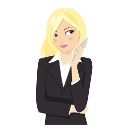 拿着手机的年轻的金发职业女性