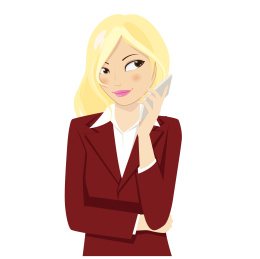 拿着手机的年轻的金发职业女性