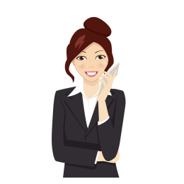 拿着手机的年轻的职业女性