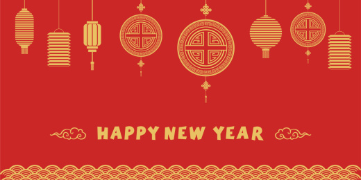 新年快乐，中国传统元素背景图