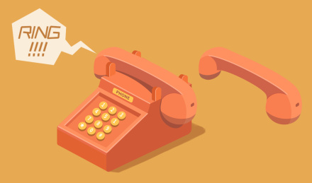 老式电话和话筒插画