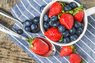 草莓与蓝莓组合 蓝莓