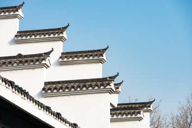 蓝天下的一些中式风格古代建筑