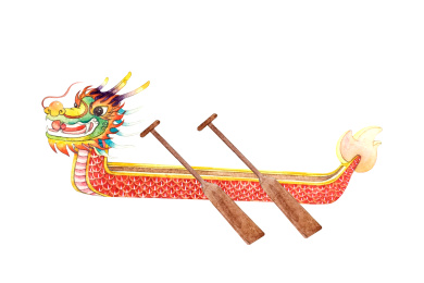 龙舟 端午节 插画