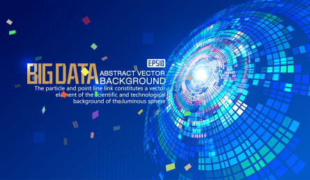 深蓝色大数据科技矢量背景