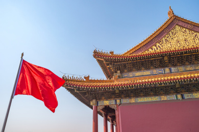 中国北京天安门城楼东侧