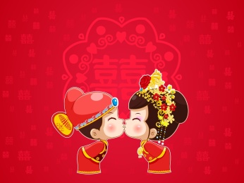 新郎新娘婚庆插画矢量图