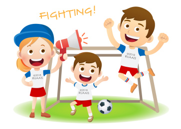 足球迷 加油 卡通小人 矢量