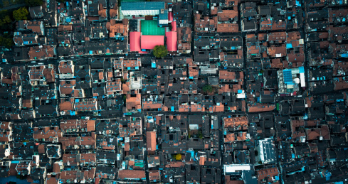 航拍上海老城厢