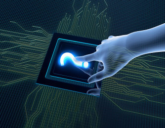 未来人类科技，金融电子，手指与问号