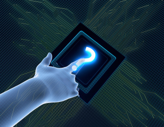 未来人类科技，金融电子，手指与问号