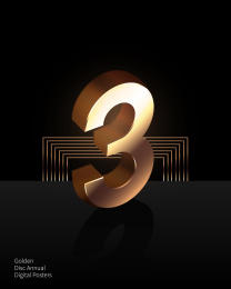 立体金属数字海报