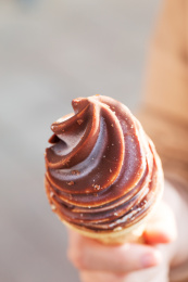 美味冰激凌的特写镜头