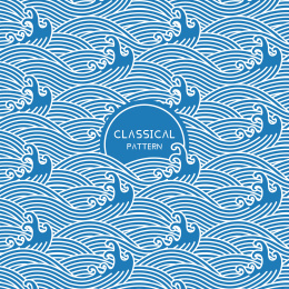 古典纹样 中式海浪纹图案背景
