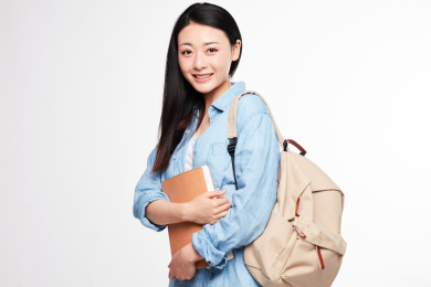 女大学生在校园