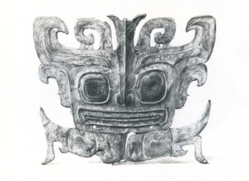 三星堆青铜像素描2