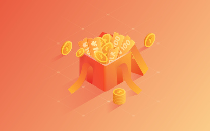 isometric矢量插图金币礼盒2.5d轴测图素材