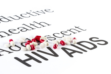 生殖健康的青少年，艾滋病HIV，在纸上疾病的药物胶囊