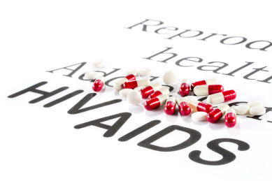 生殖健康的青少年，艾滋病HIV，在纸上疾病的药物胶囊
