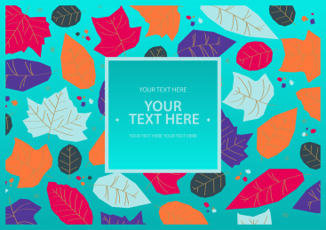 cards template with leaves, vector decorative backgrounds.