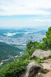 羊台山森林公园山景风光/深圳宝安区石岩鸟瞰图