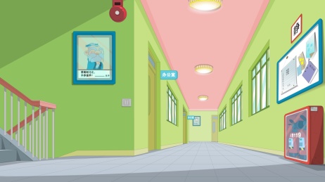 学校楼道 插画 背景