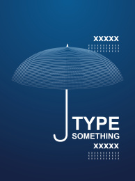 简洁风格雨伞海报封面模版