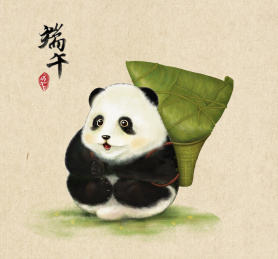 端午节可爱熊猫