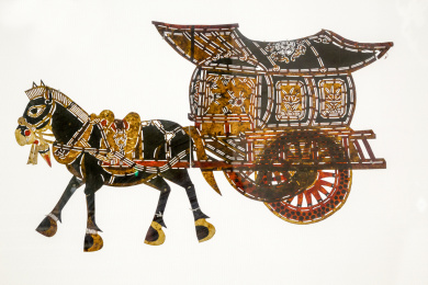 民间传统手艺皮影戏马车