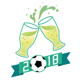 世界杯啤酒杯矢量插画