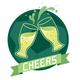 啤酒干杯世界杯矢量插画