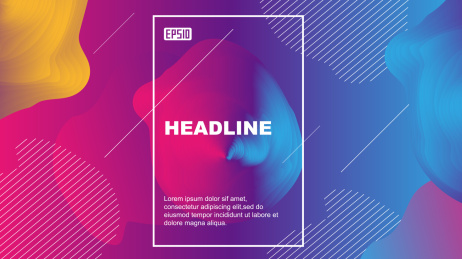 流体形状组成的彩色几何抽象矢量背景