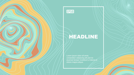 扁平风格，抽象几何图形海报设计模板