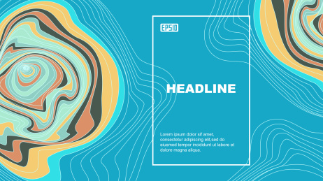 扁平风格，抽象几何图形海报设计模板