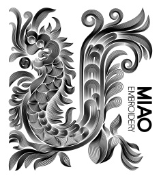 苗族刺绣，草花龙