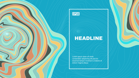 扁平风格，抽象几何图形海报设计模板