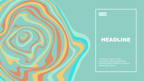 扁平风格，抽象几何图形海报设计模板