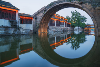 中国湖州历史悠久的著名的南浔古镇
