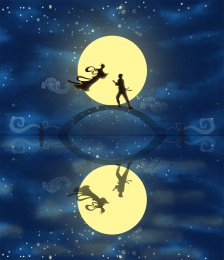 七夕牛郎织女矢量插画
