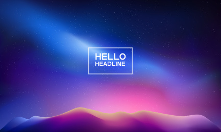 星空山脉矢量背景图